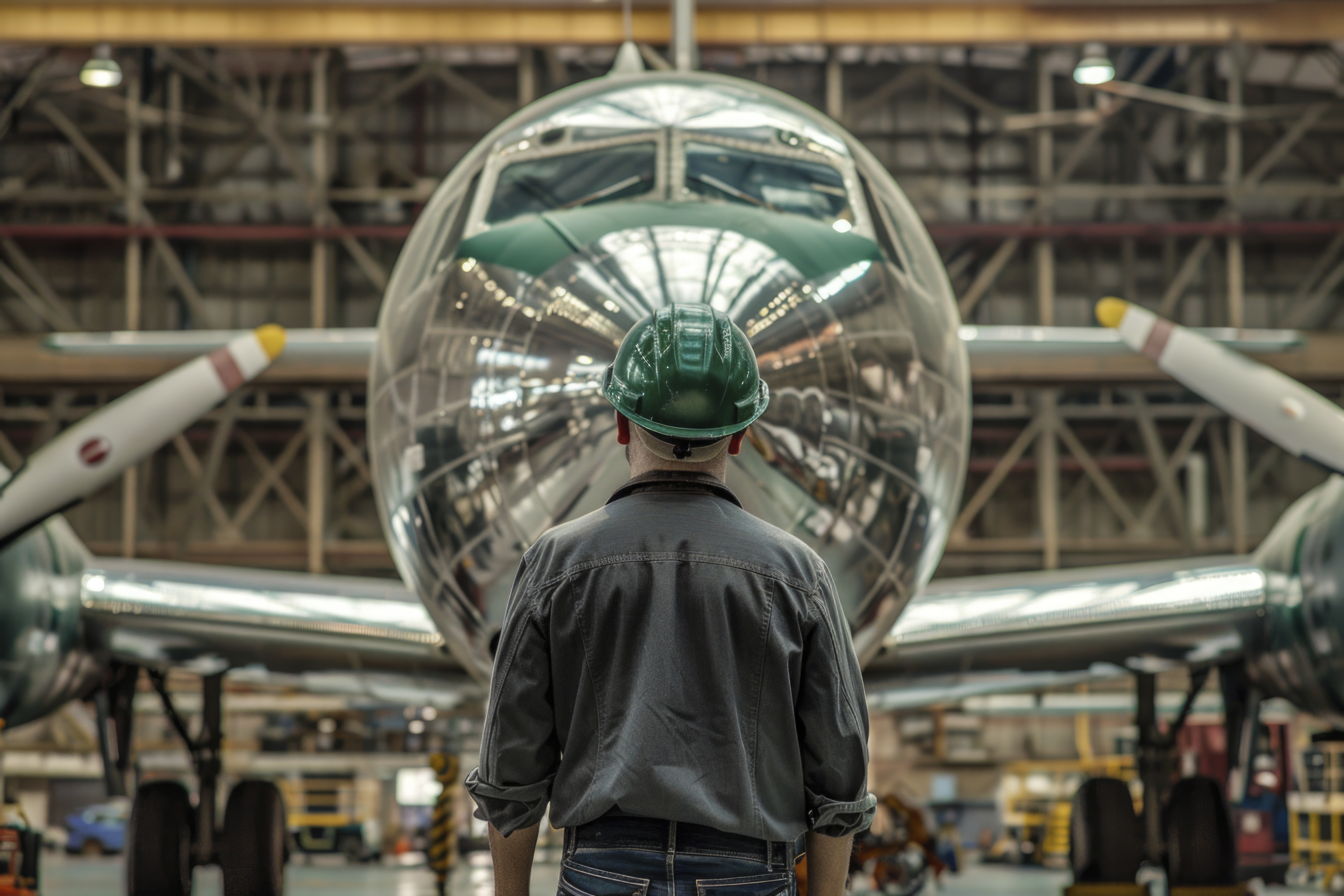 Aerospace manufacturing engineer on the production floor